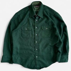 Vintage Northwest Territory Forest Green Flannel Long Sleeve Button Down Shirt